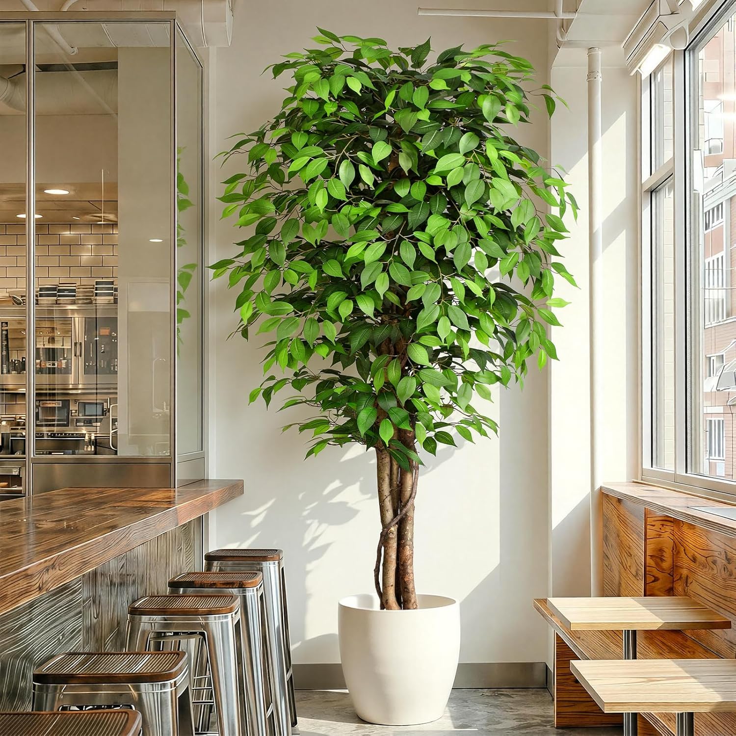 Monstera Adansonii - شجرة التين الاصطناعية الواقعية ذات الجذع