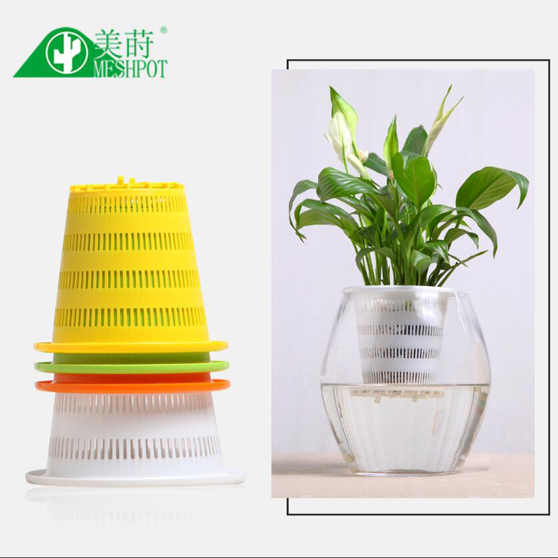 Aloe Vera Pot - Meshpot 3 قطعة بلاستيكية ملونة الزراعة
